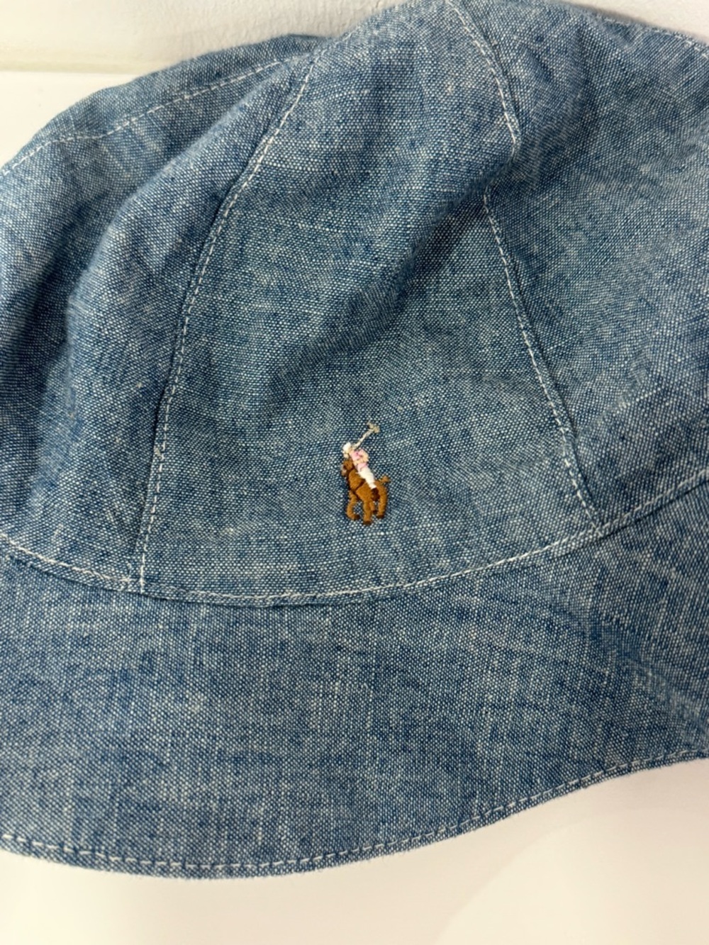 Polo by Ralph Lauren White Baby Hat with Blue Tag